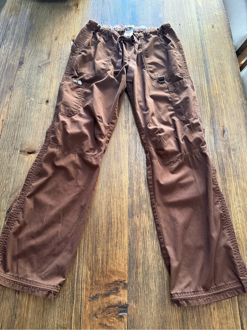 koi Women's Brown Lindsey Cargo Scrub Pants with Utility Pockets